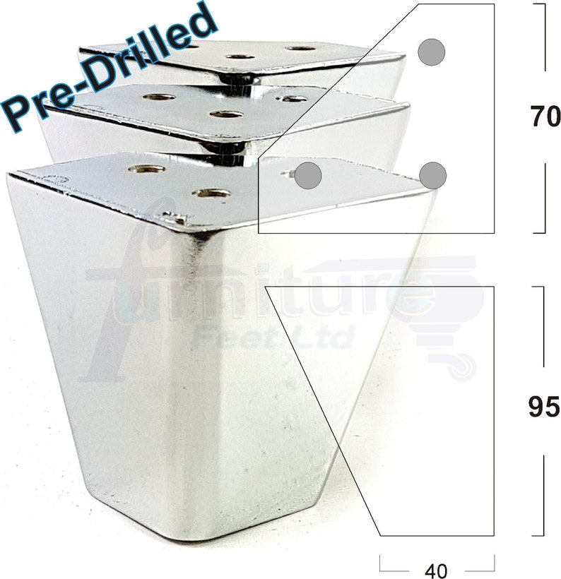 Metal Furniture Feet Chrome Finished Furniture Legs 95mm High Etsy UK