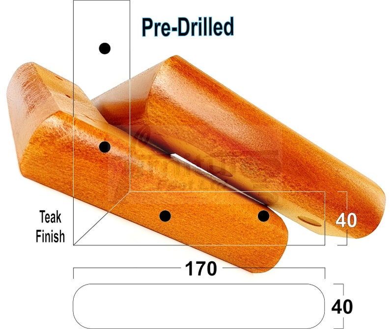 Solid Wood Furniture Legs Replacement Corner Feet 40mm High Etsy UK