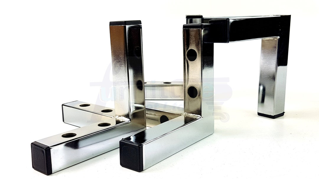 Metal Feet Chrome Silver Finish Replacement Metal Legs 155mm High Sofa