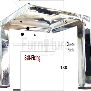 4 Metal Corner Legs Modern Chrome Feet 180mm High Contempory Design Easily Fix With Screws
