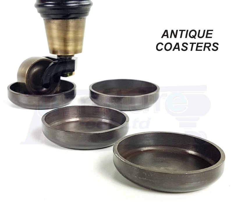 Set of 4 Castor Coasters Castor Cups Brass Chrome Black Etsy UK