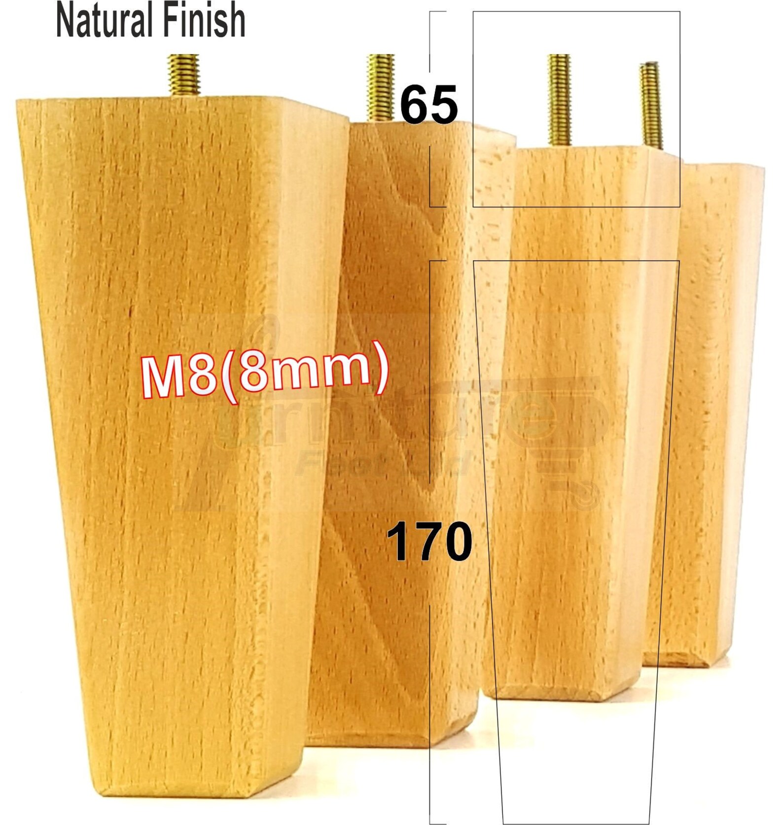 Natural Solid Wood Furniture Feet Replacement Legs 120mm to Etsy UK