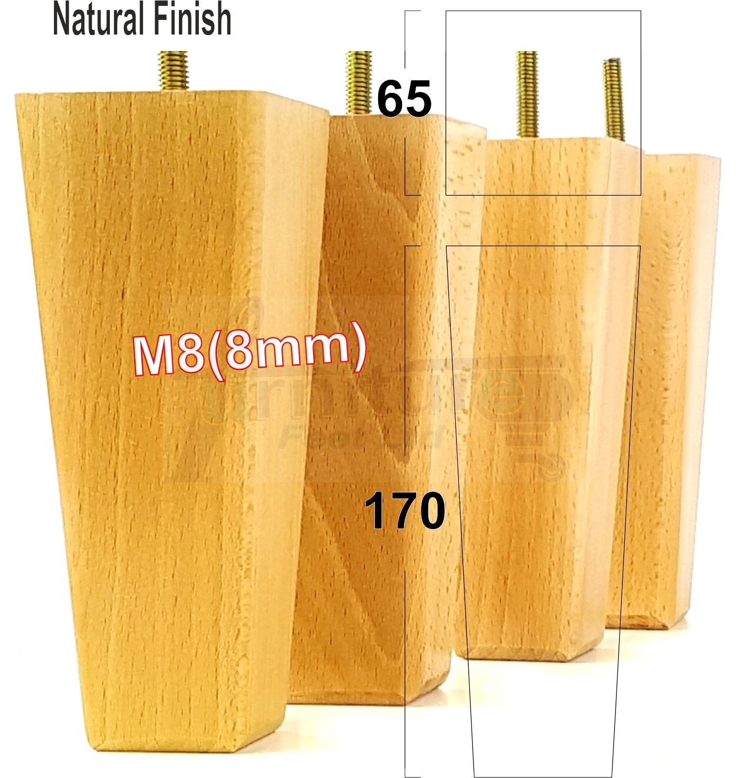 Natural Solid Wood Furniture Feet Replacement Legs 120mm to Etsy UK