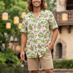Tangled Pascal Paints - Disney Men’s Button Down Shirt 2XS-6XL (Unisex, Made in USA)