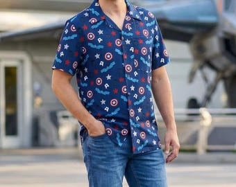 American Superhero - Disney Men’s Button Down Shirt 2XS-6XL (Unisex, Made in USA)