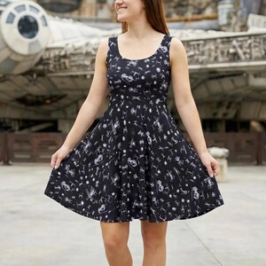 Space Ship Battle Star Wars - Disney Inspired Women's Skater Dress (Made in USA)