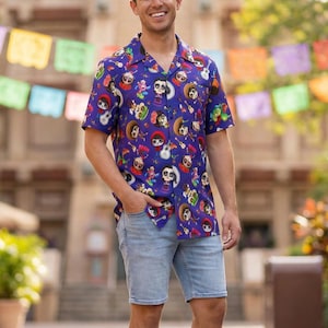 Poco Loco Coco Inspired - Men's Button Down Short-Sleeved Pocket Shirt | USA Made