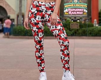 Las muchas caras de Minnie Mouse - Leggings largos para mujer (fabricados en EE. UU.)