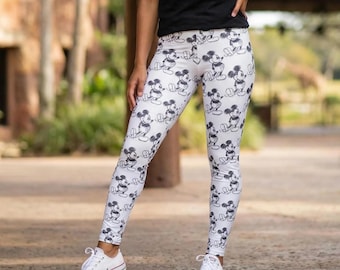 Sketch of Mickey Mouse - Disney Inspired Women's Full Length Leggings (Made in USA)