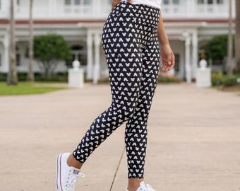 Mouse Ears Polka Dots Schwarz - Disney inspirierte Frauen Yoga Leggings