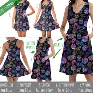 SW Space Wars  Watercolor Mandalas - Theme Park Inspired Dress in Xs - 5XL - Short Length Styles - RUSH AVAIL!