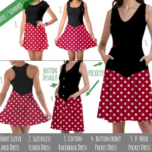 Minnie Rock The Dots Disney Inspired - Dress in Xs - 5XL - Short Length Styles - RUSH AVAIL!