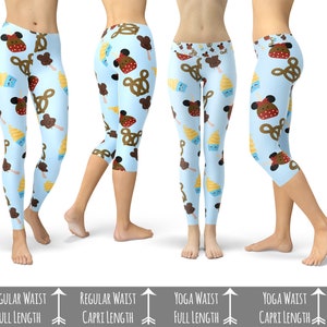 Snack Goals Theme Park Inspired - Leggings in Capri or Full Length, Sports | Yoga | Winter Styles in Sizes XS - 5XL