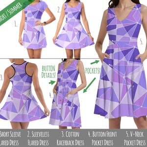The Purple Wall - Disney Inspired Dress in Xs - 5XL - Short Length Styles - RUSH AVAIL!