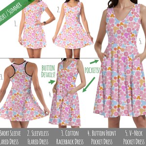 Floral Hippie Mouse - Theme Park Inspired Dress in Xs - 5XL - Short Length Styles - RUSH AVAIL!