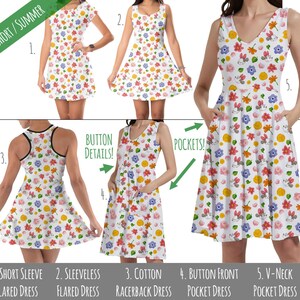 White Floral Mickey & Minnie - Theme Park Inspired Dress in Xs - 5XL - Short Length Styles - RUSH AVAIL!