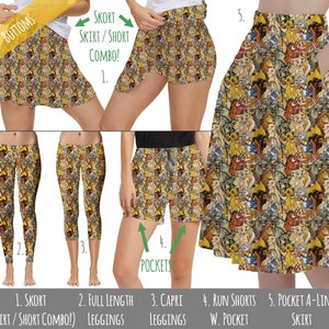 Lion King Sketched - Disney Inspired Women's Bottoms in Sizes Xs - 5XL - Skort Leggings Shorts Pocket Skirt - RUSH AVAIL!