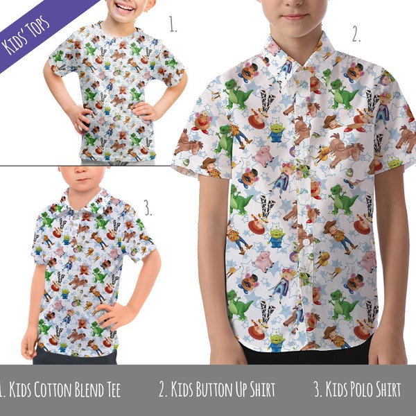 Toy Story Friends - Camisetas para niños inspiradas en parques temáticos - Camisa con botones, polo o camiseta para niños - ¡DISPONIBLE DE URGENCIA!