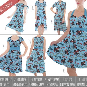 Pirate Mickey Ahoy! - DCL Cruise Inspired Midi Dress in Xs - 5XL - Vintage Retro Inspired - RUSH AVAIL!