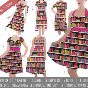 Library Book Case - Midi Dress in Xs - 5XL - Vintage Retro Inspired - RUSH AVAIL!