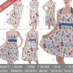 Ratatouille Veggies - Theme Park Inspired Midi Dress in Xs - 5XL - Vintage Retro Inspired - RUSH AVAIL!