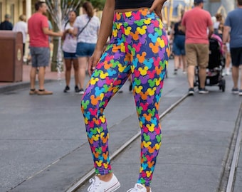 Mickey Ears Balloons - Disney Inspired Women's Full Length Leggings (Made in USA)