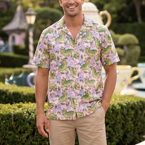 Floral Heimlich A Bug's Life - Disney Men’s Button Down Shirt 2XS-6XL (Unisex, Made in USA)