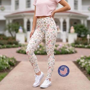 Mickey & Friends Easter Spring Fun - Disney Inspired Women's Full Length Leggings (Made in USA)