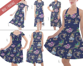 Whimsical Wonderland - Theme Park Inspired Midi Dress in XS - 5XL - Vintage Retro Inspired