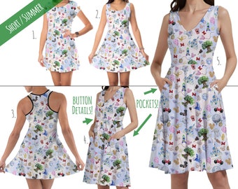 WDW Park Hopper -WDW Inspired Dress in Xs - 5XL - Short Length Styles