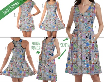 The Epcot Experience - WDW Inspired Dress in Xs - 5XL - Short Length Styles - RUSH AVAIL!