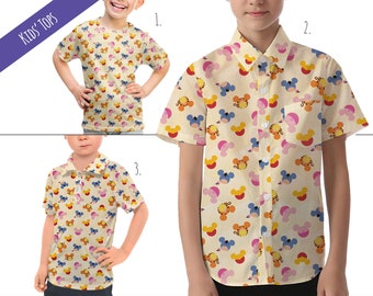 Pooh & Friends Mouse Ears - Theme Park Inspired Kids' Tops - Children's Button Up Shirt, Polo Shirt, or T-shirt - RUSH AVAIL!