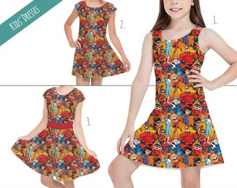 The Incredibles Sketched - Theme Park Inspired Kids' Dresses - Girls' Sleeveless Dress, Pleated Dress, or Skater Dress - RUSH AVAIL!