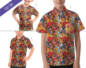 The Incredibles Sketched - Theme Park Inspired Kids' Tops - Children's Button Up Shirt, Polo Shirt, or T-shirt - RUSH AVAIL!