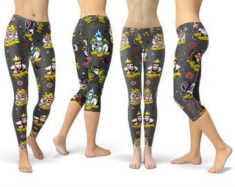 Villain Tattoos Disney Inspired - Leggings in Capri or Full Length, Sports | Yoga | Winter Styles in Sizes XS - 5XL
