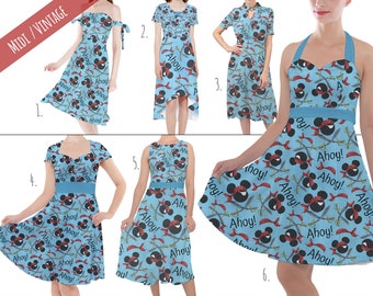 Pirate Mickey Ahoy! - DCL Cruise Inspired Midi Dress in Xs - 5XL - Vintage Retro Inspired - RUSH AVAIL!