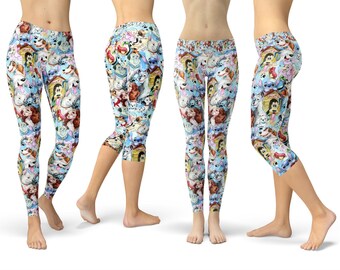 Dogs of  - Theme Park Animals Inspired Leggings in Capri or Full Length, Sports | Yoga | Winter Styles in Sizes XS - 5XL