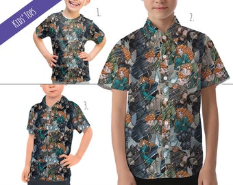 Merida Sketched - Theme Park Inspired Kids' Tops - Children's Button Up Shirt, Polo Shirt, or T-shirt - RUSH AVAIL!