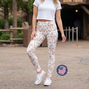 Leggings largos para mujer inspirados en Disney de Miss Bunny Springtime (fabricados en EE. UU.)