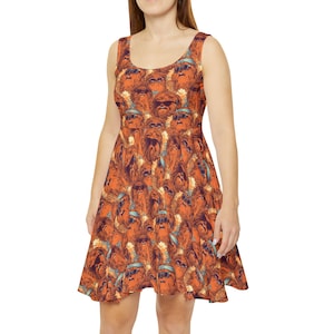 Retro Chewbacca Summer Vibes - Women&#39;s Skater Dress (Made in USA)