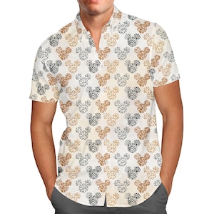 Safari Mickey Ears - WDW Animal Kingdom Inspired Men's Button Down Short-Sleeved Shirt in Xs - 5XL - RUSH AVAIL!