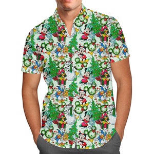 Christmas short sleeve button down hot sale