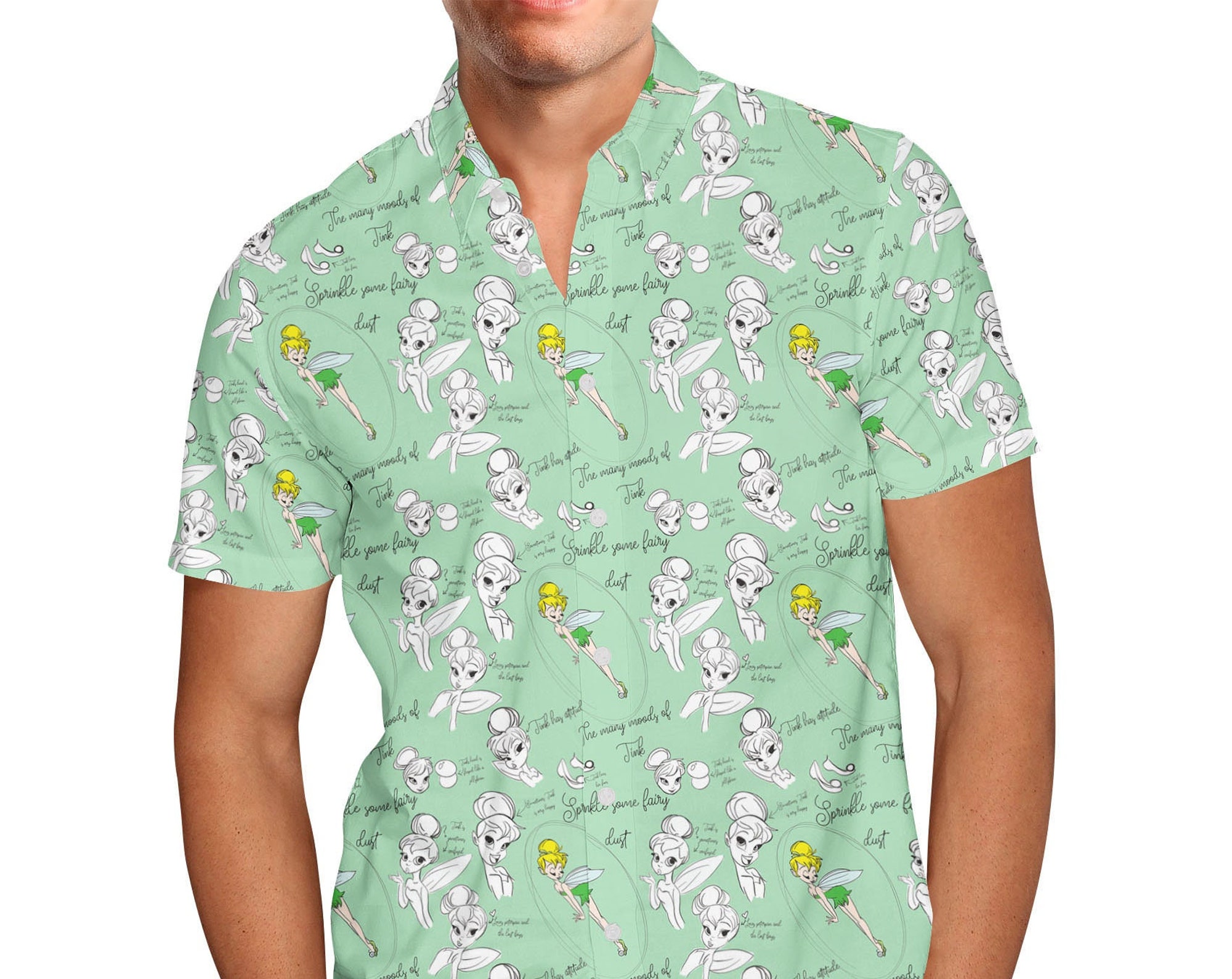 Discover Drawing Tinkerbell Disney Hawaiin T Shirt