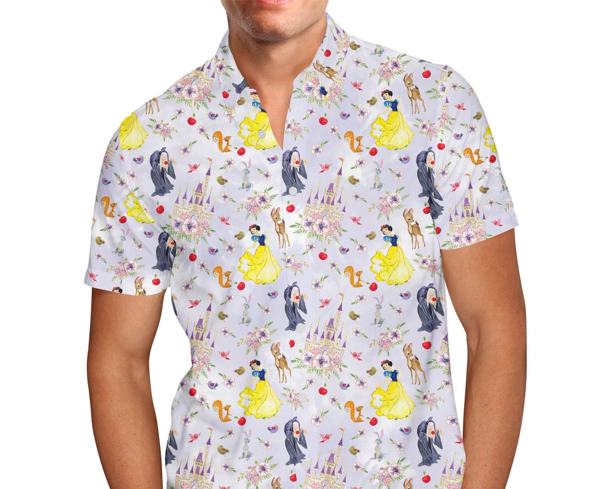Discover Watercolor Princess Snow White Disney Hawaiin T Shirt