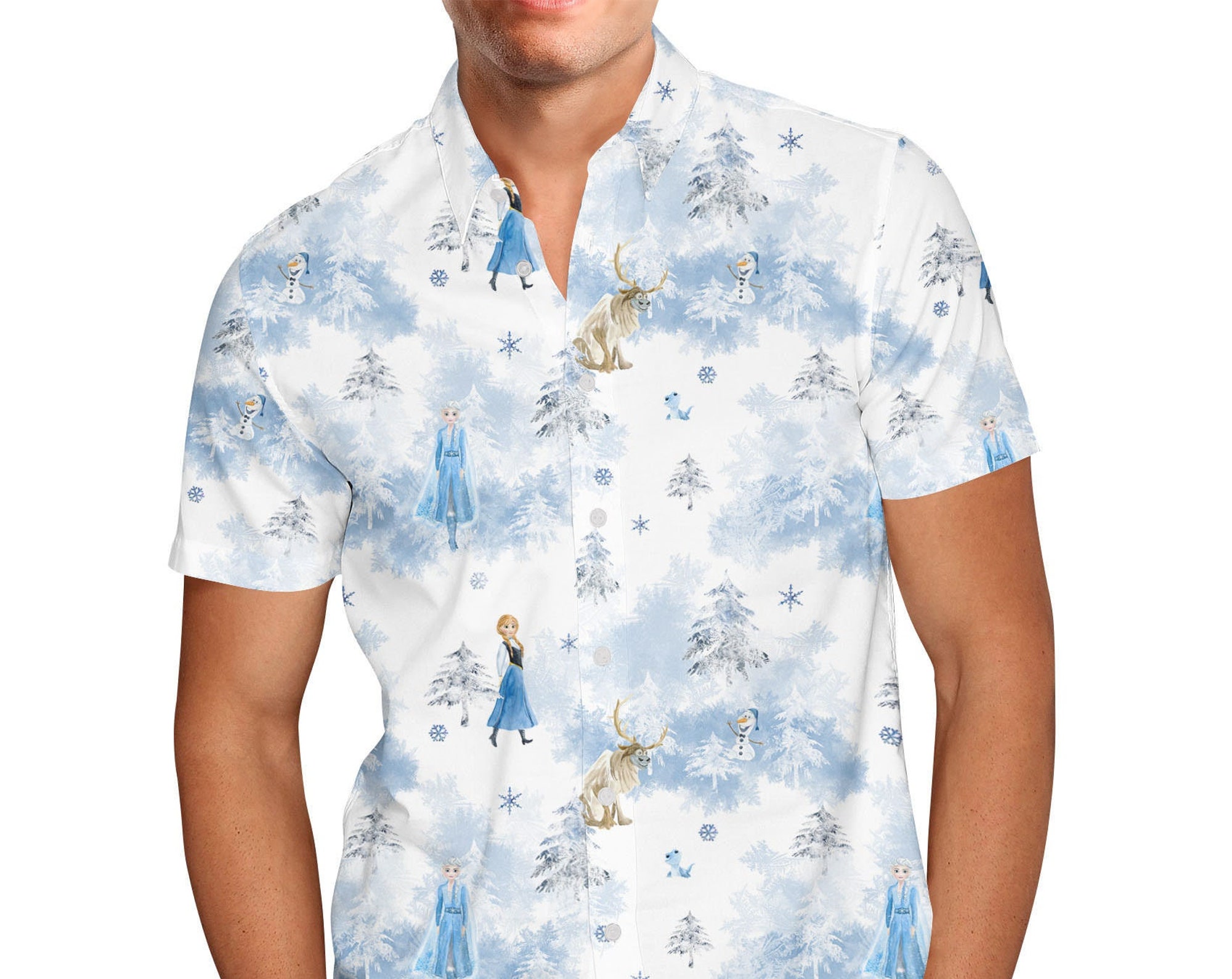 Winter Landscape Disney Frozen Hawaiin T Shirt
