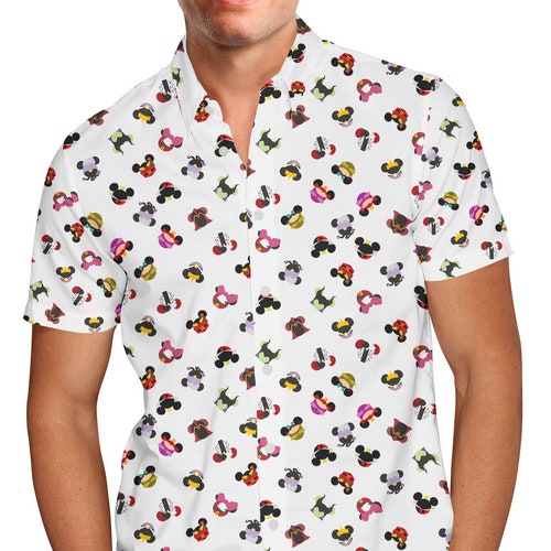 Disney Villains Mouse Ears Men's Button 