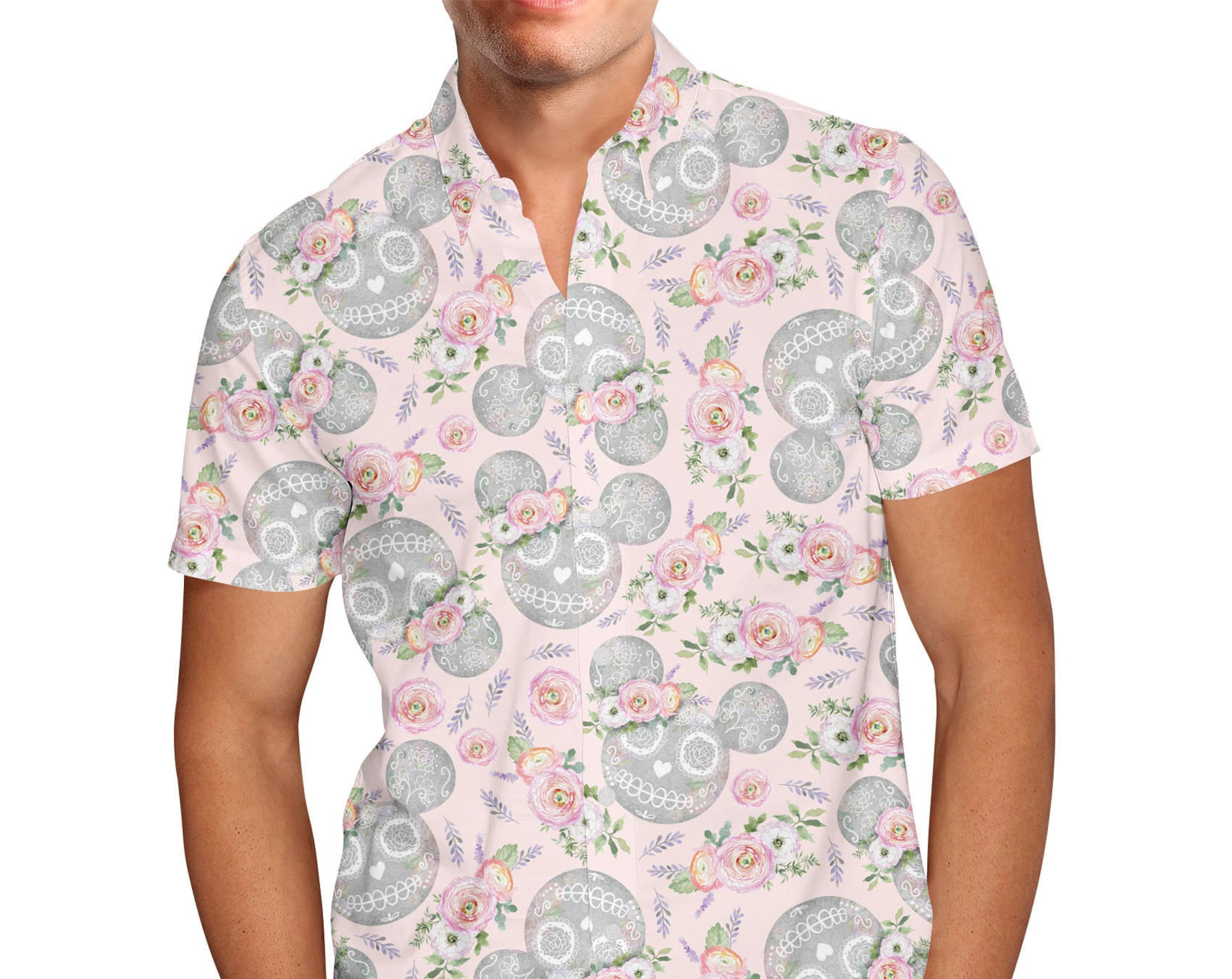 Discover Minnie Sugar Skulls Mouse Ears Disney Hawaiin T Shirt