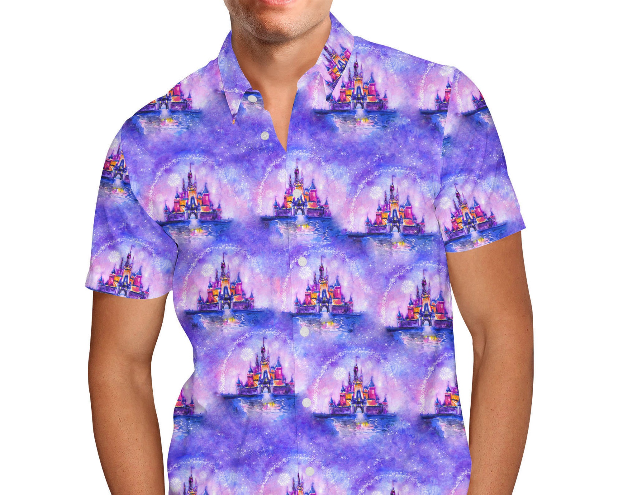 Discover Watercolor Disney Castle Disney Hawaiin T Shirt