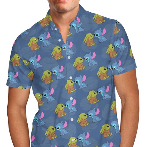 Happy Stitch Disney Inspired Men's Button Down - Etsy