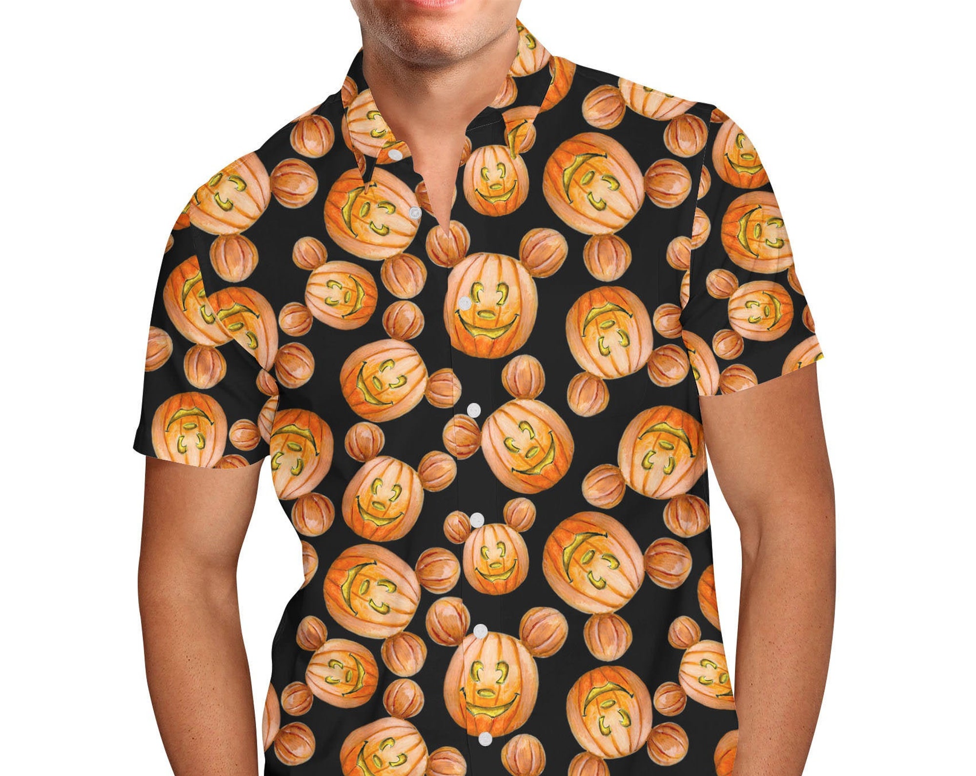Mouse Ears Pumpkins Disney Halloween Inspired Hawaiin T Shirt